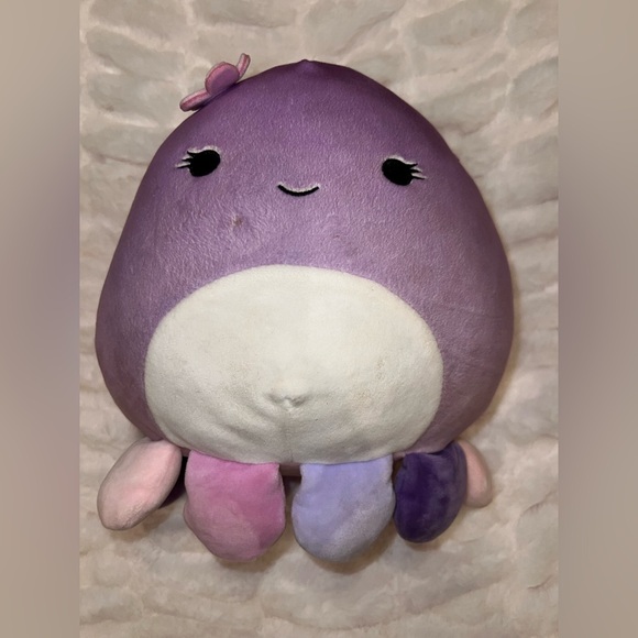 Squishmallow Violet the Octopus 8” Purple Plush with Flower - Picture 1 of 8